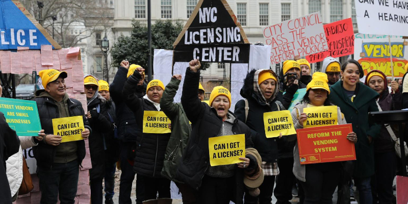 Street Vendor Project members rallying in New York City.